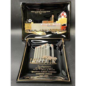 Vtg Rare Ralston Purina Co 1894-1969 Award & Quota Smasher 1962 Glass Plates Fac